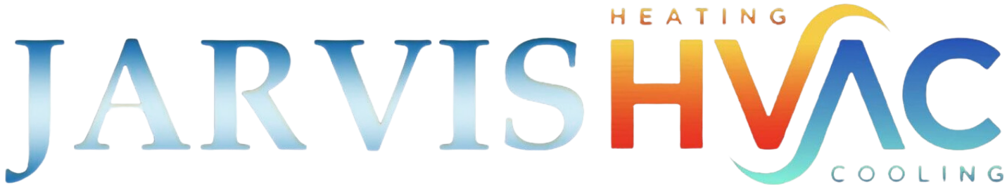 Jarvis HVAC logo featuring a gradient design transitioning from cool blue to warm red, symbolizing comprehensive heating and cooling services offered by the company.